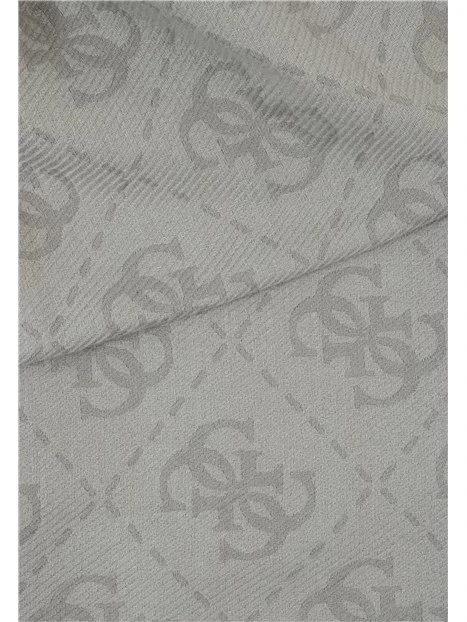 STOLA CON STAMPA MONOGRAM E BORDI SFRANGIATI DONNA GRIGIO