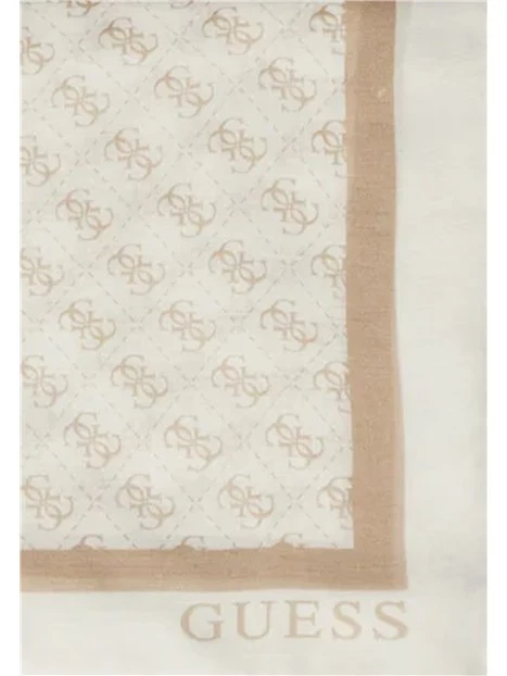 SCIARPA FOULARD CON STAMPA MOTIVO LOGATO DONNA BEIGE CHIARO