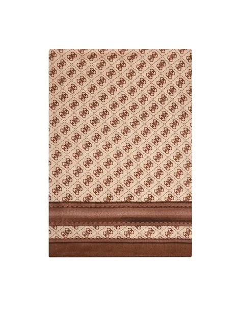 SCIARPA FOULARD CON STAMPA MOTIVO LOGATO DONNA BEIGE SCURO