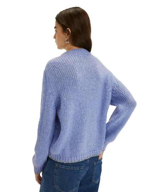 MAGLIA GIROCOLLO IN MISTO LANA E CON TRAMA A TRECCE DONNA BIANCO