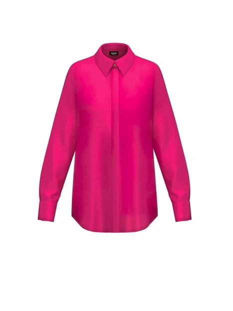 CAMICIA IN RASO  ABBOTTONATURA NASCOSTA DONNA FUCSIA