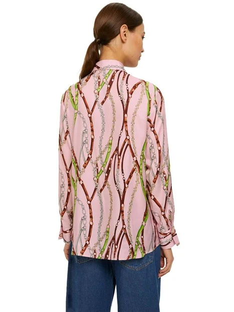 CAMICIA IN VISCOSA CON STAMPA FANTASIA DONNA ROSA