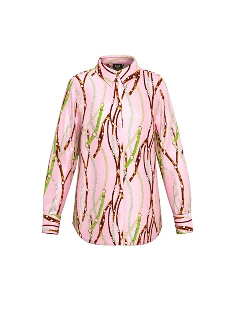 CAMICIA IN VISCOSA CON STAMPA FANTASIA DONNA ROSA