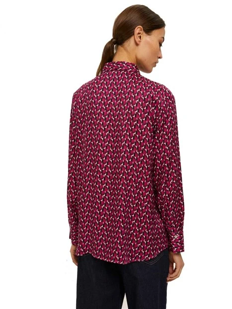 CAMICIA IN VISCOSA CON STAMPA FANTASIA DONNA FUCSIA