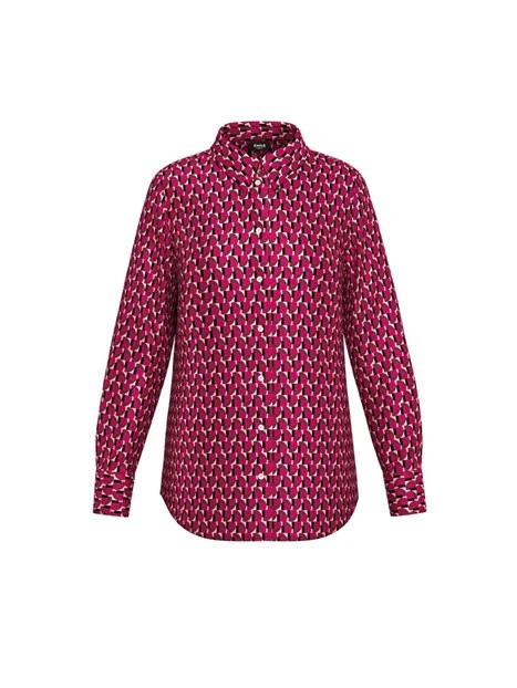 CAMICIA IN VISCOSA CON STAMPA FANTASIA DONNA FUCSIA