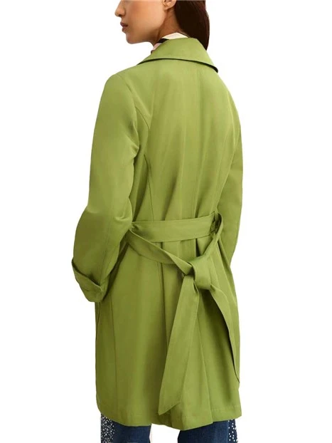 GIACCA IMPERMEABILE CON COLLO A CAMICIA DONNA  VERDE