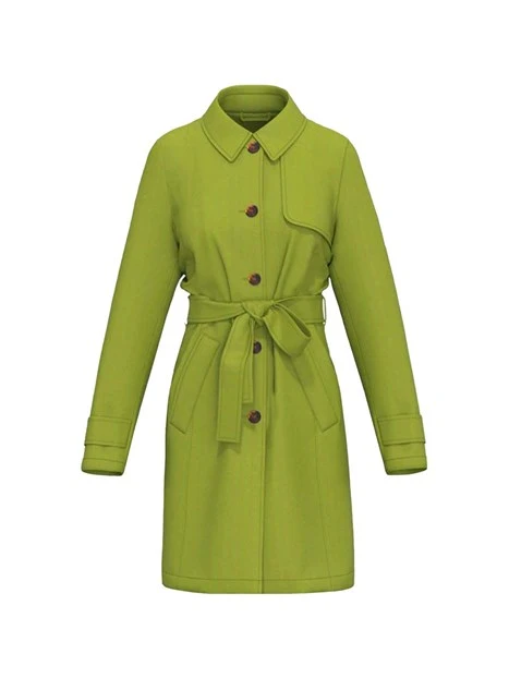 GIACCA IMPERMEABILE CON COLLO A CAMICIA DONNA  VERDE