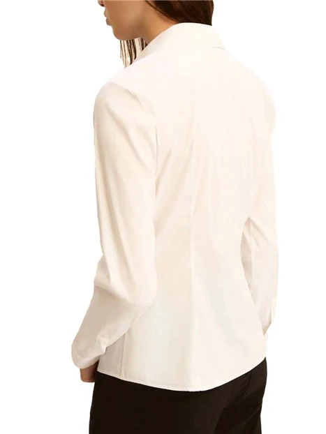 CAMICIA COLLO A CAMICIA E BOTTONI A VISTA DONNA BIANCO