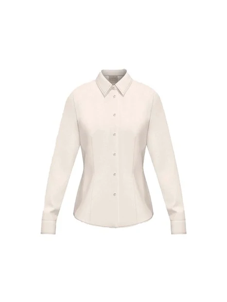 CAMICIA COLLO A CAMICIA E BOTTONI A VISTA DONNA BIANCO