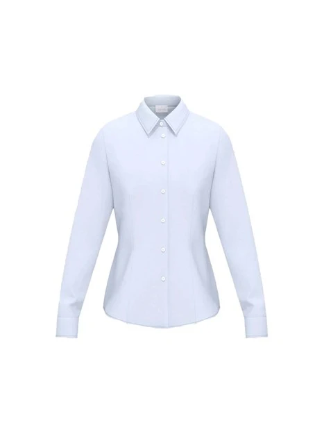 CAMICIA COLLO A CAMICIA E BOTTONI A VISTA DONNA AZZURRO