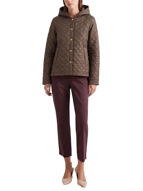 PIUMINO ANTIGOCCIA CORTO TRAPUNTATO DONNA MARRONE