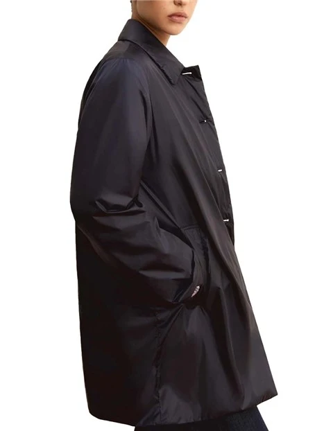 GIACCA IMPERMEABILE COLLO A CAMICIA DONNA BLU