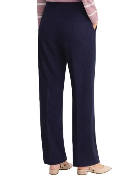 PANTALONI PALAZZO AMPI IN JERSEY CON PIEGA STIRATA DONNA BLU