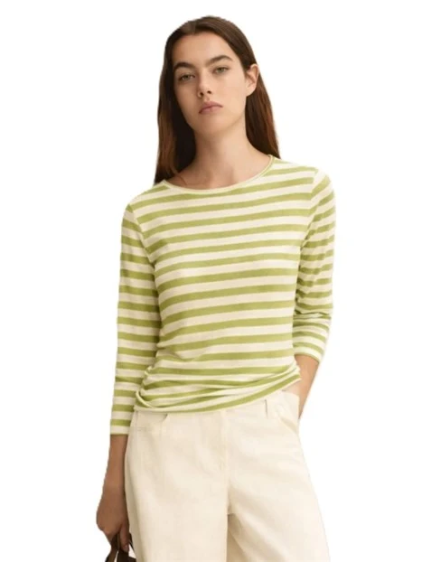 MAGLIA CON SCOLLO A BARCA IN JERSEY STRECTH DONNA VERDE