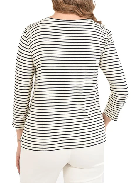 MAGLIA CON SCOLLO A BARCA IN JERSEY STRECTH DONNA NERO