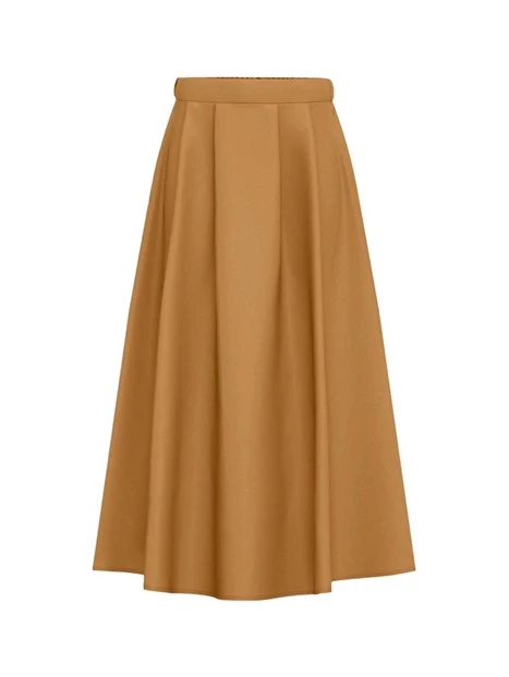 GONNA LUNGA CON INSERTO ELASTICO IN VITA DONNA MARRONE