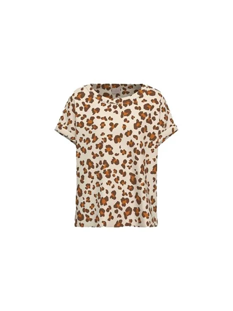 T-SHIRT MANICA CORTA STAMPA ANIMALIER DONNA BIANCO