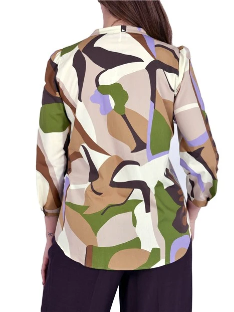 CAMICIA IN PURO COTONE SFONDO STONDATO DONNA BEIGE