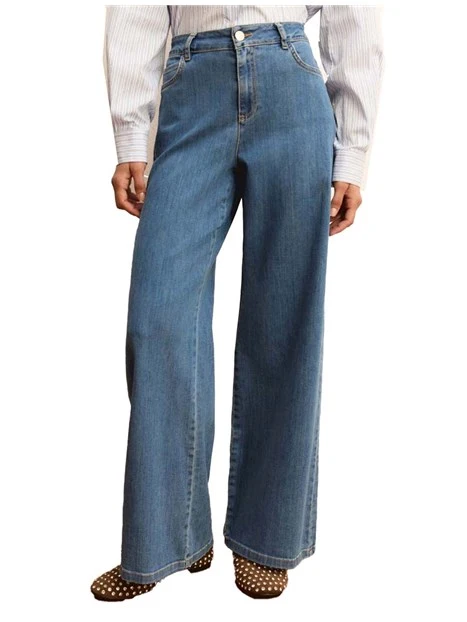 JEANS PALAZZO MODELLO 5 TASCHE DONNA BLU