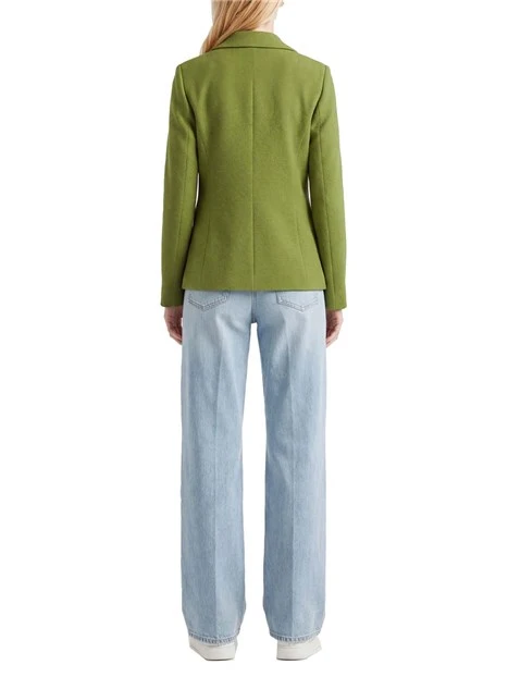 BLAZER SCOLLO REVER MONOPETTO BOTTONE A VISTA DONNA VERDE