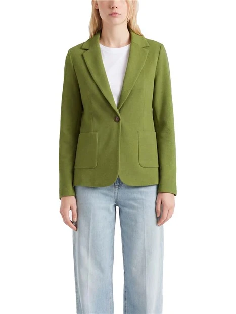 BLAZER SCOLLO REVER MONOPETTO BOTTONE A VISTA DONNA VERDE