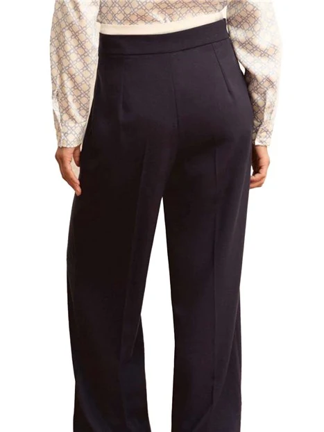 PANTALONI PALAZZO LINEA DRITTA E COULISSE DONNA BLU