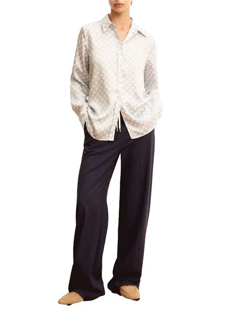 PANTALONI PALAZZO LINEA DRITTA E COULISSE DONNA BLU