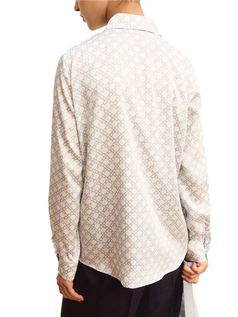 CAMICIA IN TWILL CON STAMPA DONNA BIANCO