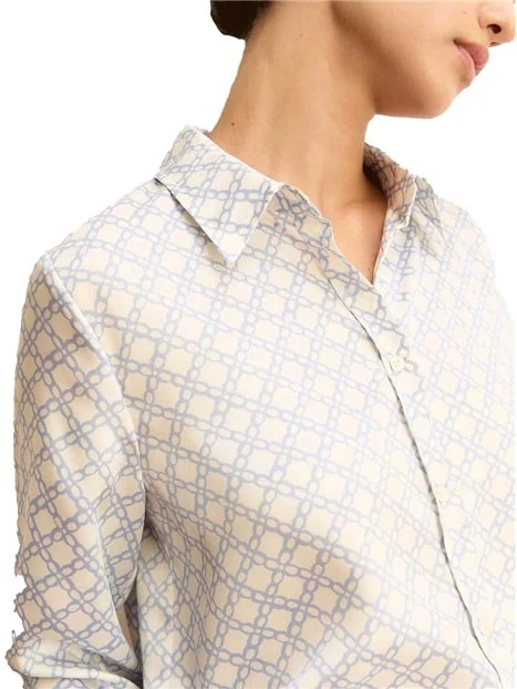 CAMICIA IN TWILL CON STAMPA DONNA BIANCO