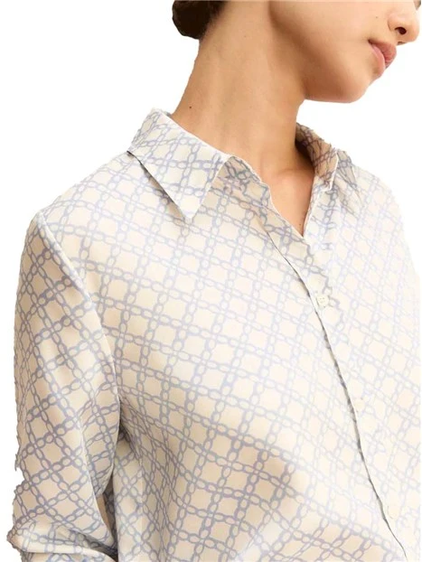 CAMICIA IN TWILL CON STAMPA DONNA BIANCO