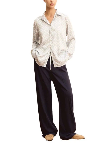 CAMICIA IN TWILL CON STAMPA DONNA BIANCO
