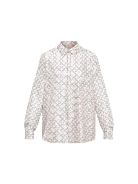 CAMICIA IN TWILL CON STAMPA DONNA BIANCO