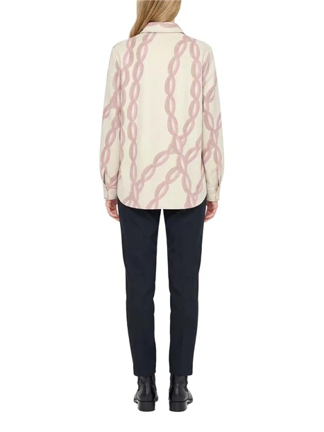 CAMICIA IN TWILL CON STAMPA DONNA BIANCOROSA