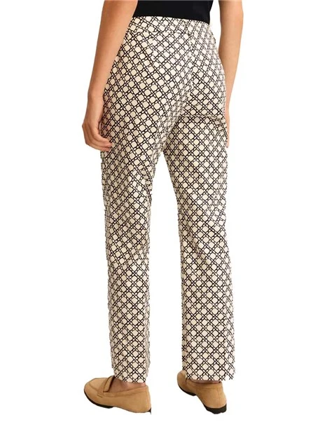 PANTALONI ZAMPA CON FANTASIA DONNA BIANCO