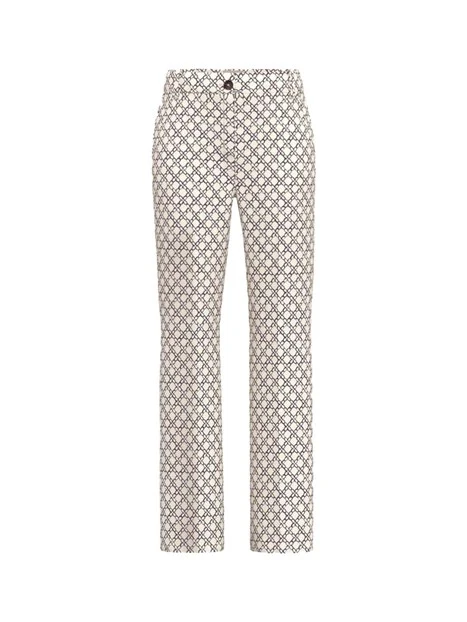 PANTALONI ZAMPA CON FANTASIA DONNA BIANCO