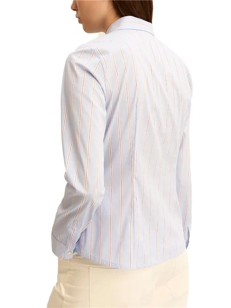 CAMICIA LINEA SFIANCATA CON  ABBOTTONATURA NASCOSTA DONNA AZZURRO