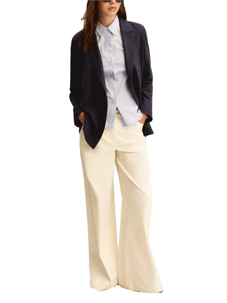 CAMICIA LINEA SFIANCATA CON  ABBOTTONATURA NASCOSTA DONNA AZZURRO