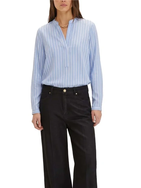 BLUSA CON COLLO ALLA COREANA DONNA AZZURRO