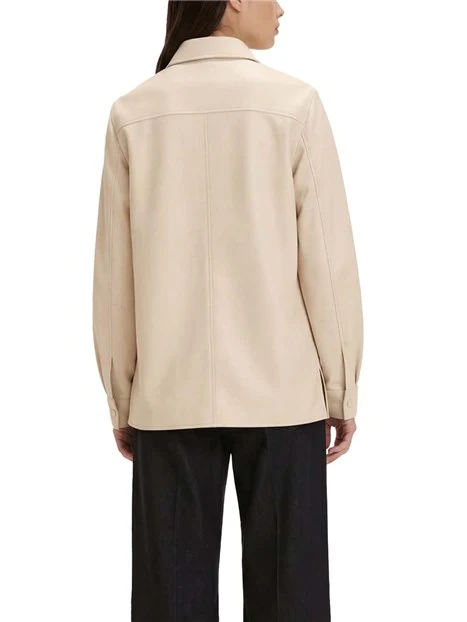 BLUSA FIT DRITTO IN MISTO SETA DONNA BIANCO