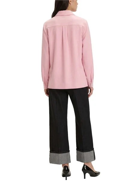 BLUSA FIT DRITTO IN MISTO SETA DONNA ROSA