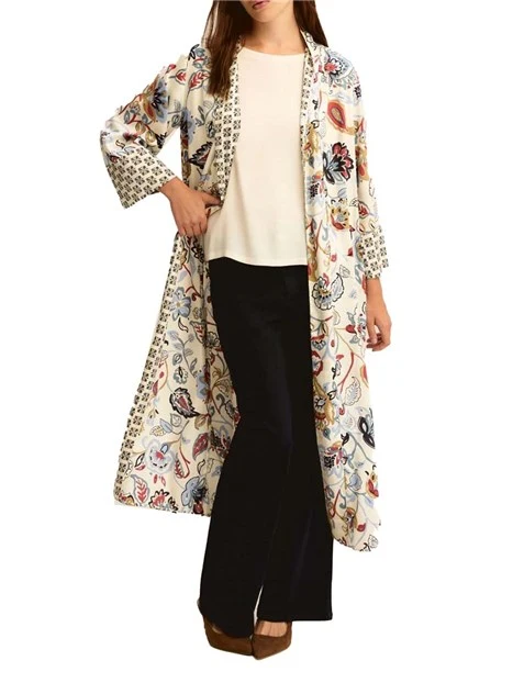 BLUSA IN MISTO SETA CON SCOLLO A BARCA DONNA  BIANCO