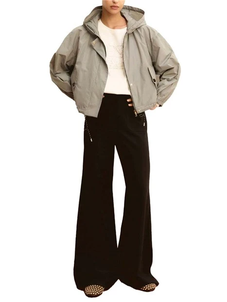 FELPA GIROCOLLO CON LOGO FRONTALE DONNA BIANCO