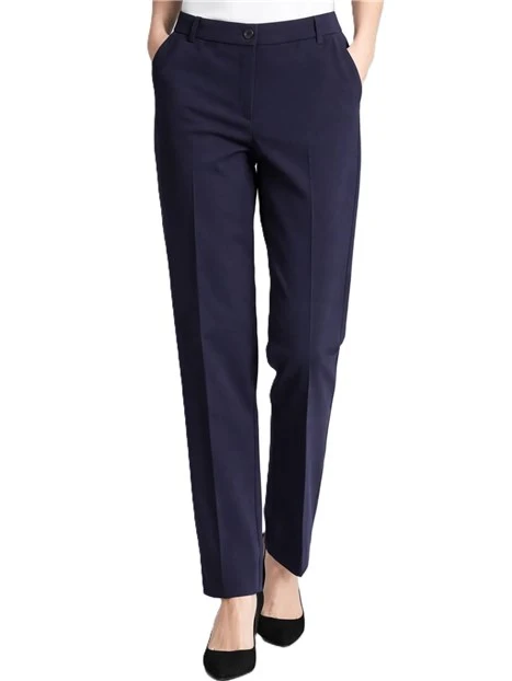 PANTALONI  CHINO IN TWILL LEGGERO ELASTICIZZATO DONNA BLU