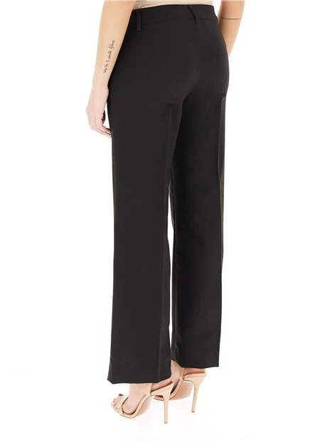 PANTALONI PALAZZO LINEA DRITTA CON GAMBA AMPIA DONNA NERO