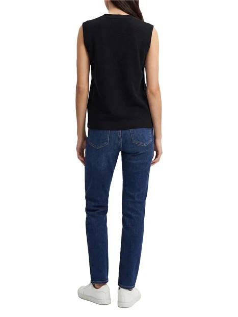 T-SHIRT MANICA CORTA CON CRISTALLI APPLICATI DONNA NERO