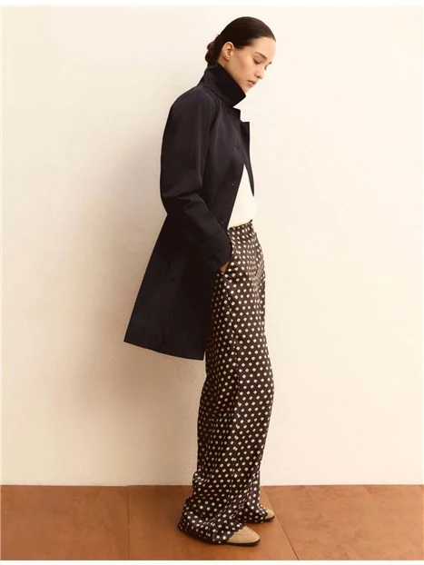 PANTALONI PALAZZO CON FANSTASIE VARIE DONNA MARRONE