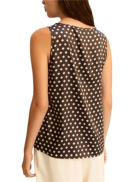 TOP CANOTTA SCOLLO STONDATO DONNA MARRONE