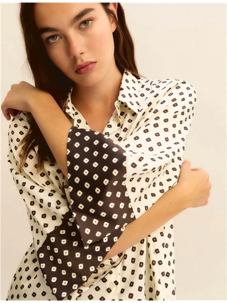 CAMICIA MANICHE A TRE QUARTI DONNA BIANCO