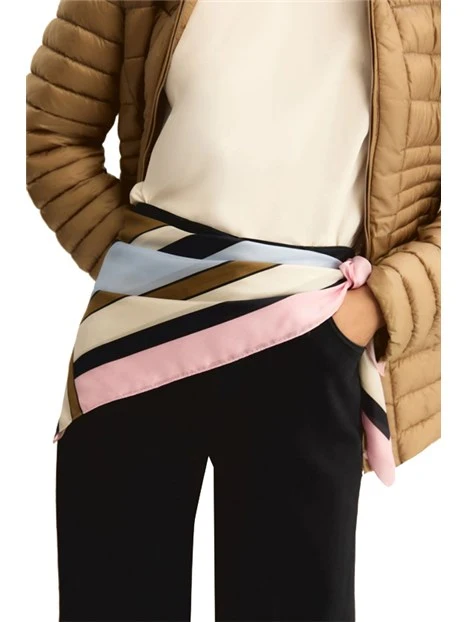 FOULARD IN TWILL DI SERA CON FANTASIA MULTICOLORE DONNA ROSA