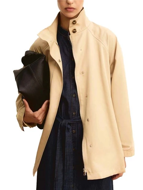 GIACCA IMPERMEABILE  COLLO RIALZATO DONNA BEIGE